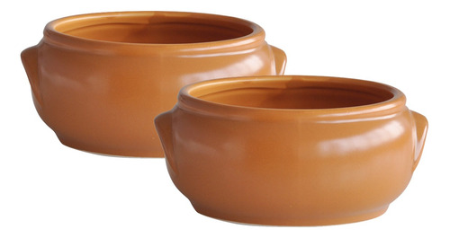 Cazuela Con Asas De Ceramica Terracota 600 Ml Set X2