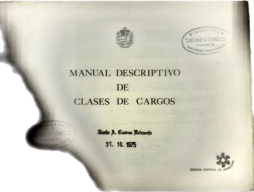 Manual Descriptivo De Clases De Cargos En Venezuela