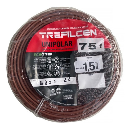 Cable Unipolar 1.5mm Normalizado Trefilcon Rollo X 75mts E.a