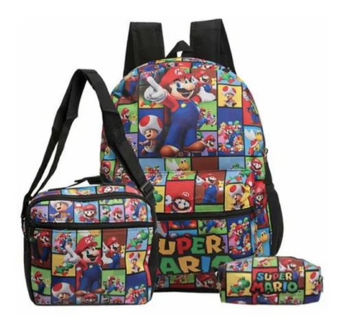 comprar Mochila Escolar Super Mario Bross Costa Kit Lancheira+estojo