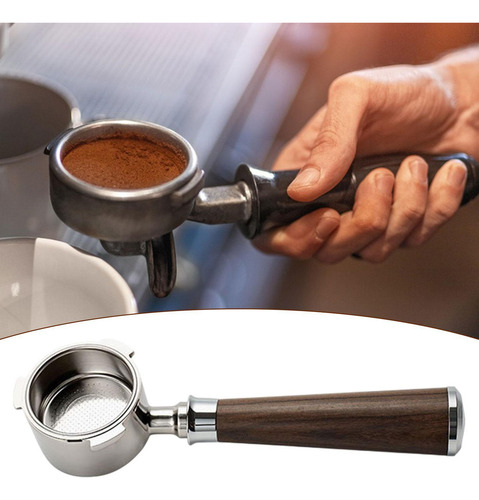 Pa Portafiltro Sin Fondo Para Espresso Con Mango De Madera