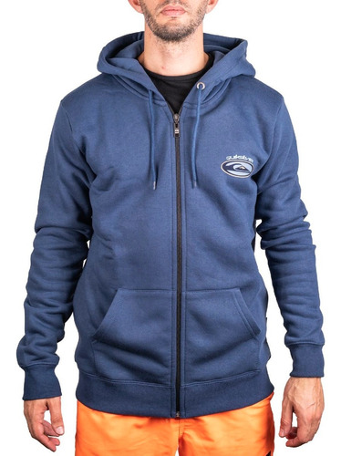 Campera Hombre Quiksilver Heritage Oval Canguro Capucha 