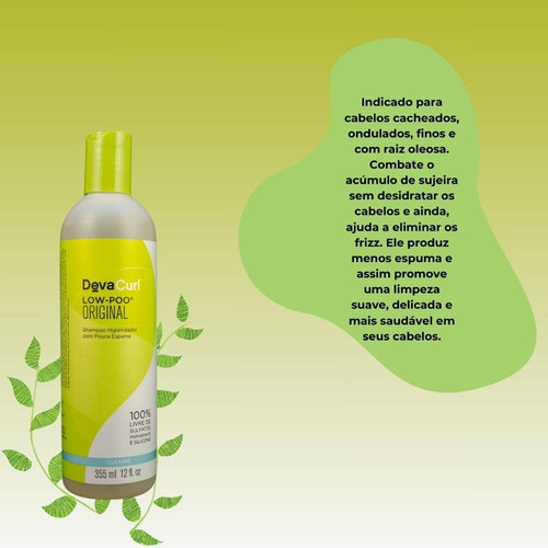 Devacurl Low-poo Original Shampoo Com Pouca Espuma 355ml