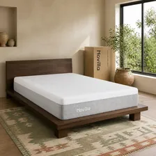 Colchón Matrimonial Novilla Premium 135x190x25 Cm Memory Foam Espuma Viscoelástica Con Gel Refrescante Transpirable En Caja