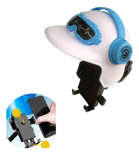 Suporte Celular Estilo Capacete Moto Proteção Solar E Chuva Cor Estilo Guiador Do Capacete (branco)