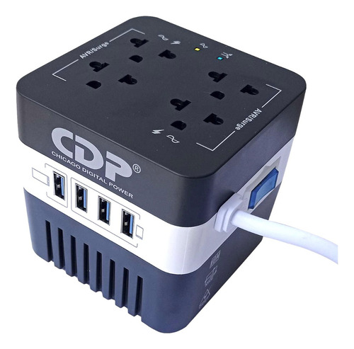 Cdp - Estabilizador Ru-avr604i 600va/300w De 04 Tomas 04 Usb