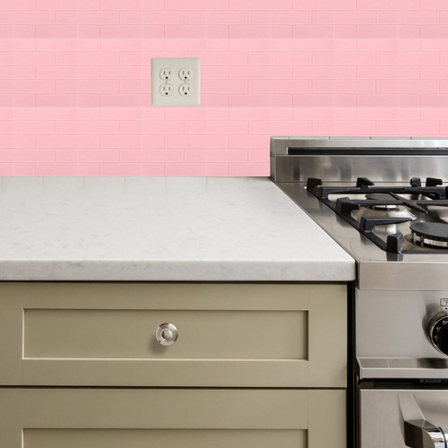 A 10 Pegatinas De Pared De Ladrillo 3d Rosa Impermeable