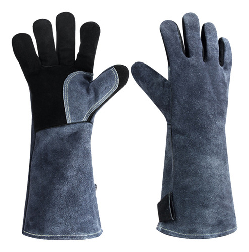 Guantes De Cuero Para Barbacoa Resistentes Al Calor, 14 PuLG