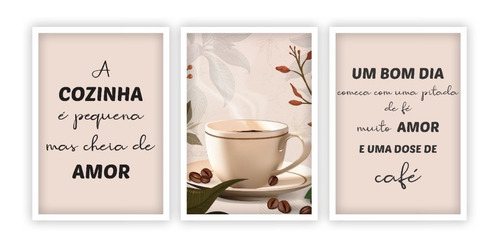 Quadro Decorativo Moldura 50x70cm Cozinha Bom Dia Amor Café | Parcelamento sem juros Quadro Decorativo Moldura 50x70cm Cozinha Bom Dia Amor Café | Parcelamento sem juros