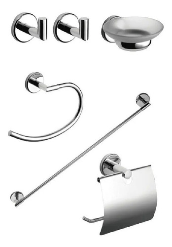 Kit Accesorios Completo Piazza Dot 6 Piezas Set Baño Ducha
