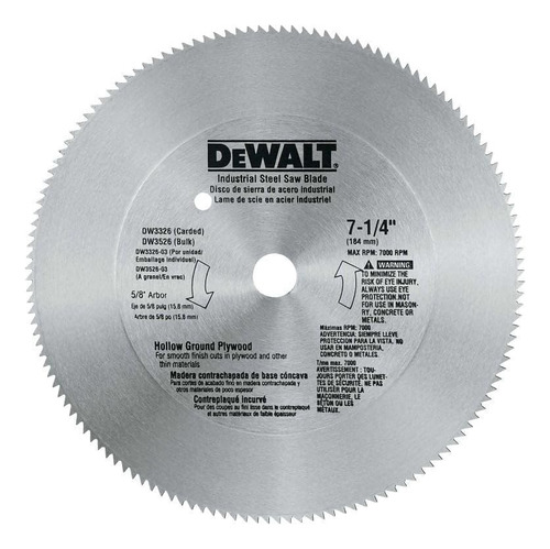Disco Dewalt Para Sierra Circular 7-1/4 140 Dientes Dw3326 C