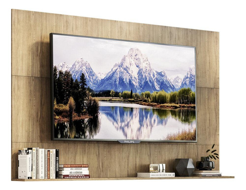 Painel Tv 65 Com Prateleira Amsterdã Up Multimóveis V3641 Cor Rustic