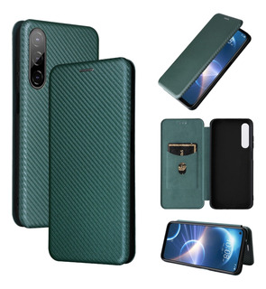 Funda De Teléfono De Fibra De Carbono Verde Para Htc Desire