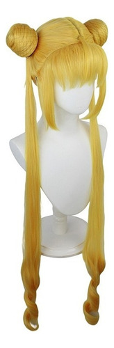 / Sailor Moon Crystal Tsukino Usagi Gold Cosplay Peluca 80cm