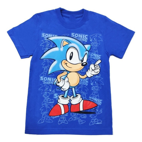 Camiseta Sonic Azul, Comics, Anime Niño 
