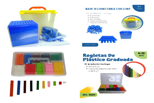 Regletas Graduadas + Base 10 - Juegos Matemáticos Didácticos