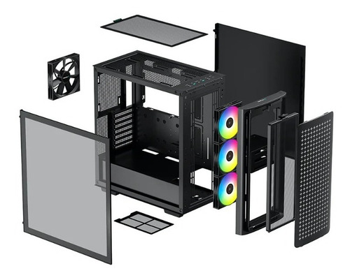 Gabinete Deepcool Ck560 Alto Flujo De Aire 4 Coolers 3 Argb