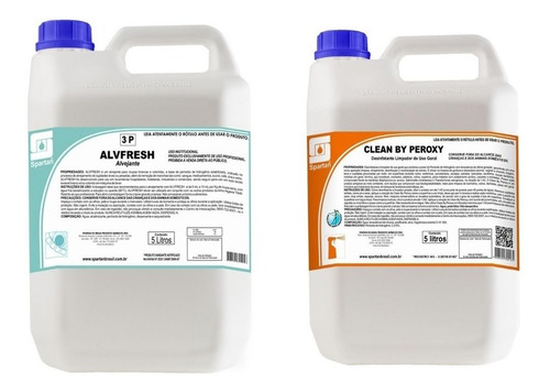 Imagem 1 de 3 de Kit 1 Alvfresh Alvejante Roupas + 1 Clean By Perox 5 Litros