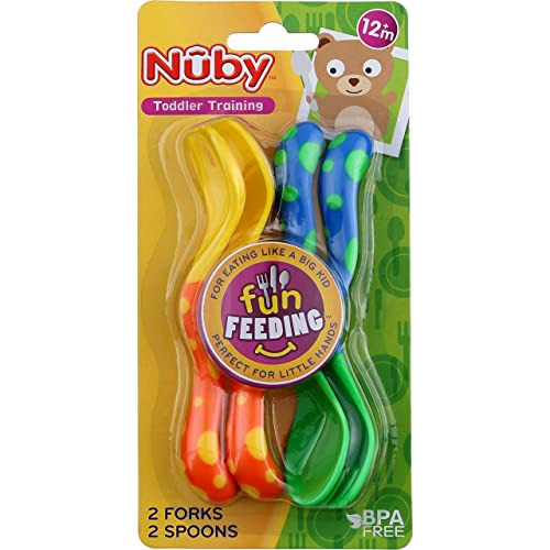 Nuby Diversión Alimentación Cucharas Y Tenedores 2-pack - Am