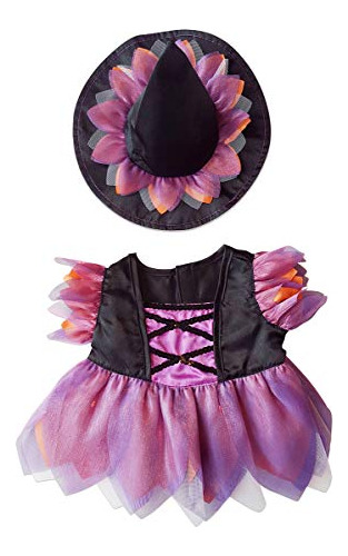 Bear Factory Purple, Black And Orange Disfraz De Bruja De Halloween, Ropa De Osito De Peluche, Se Adapta A La Mayoría De Los Build-a-bear De 14 A 18