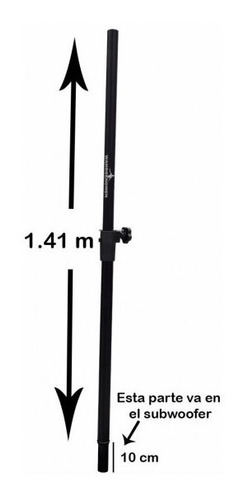 Imagen 2 de 4 de Stand Extension Tubo Para Elevar Bafle Sobre Subwoofer Pole