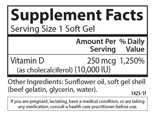 Carlson Vitamina D3 10000 Ui 360 Cápsulas Blandas
