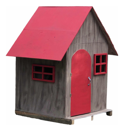 Casita Para Niños Marrón Y Roja