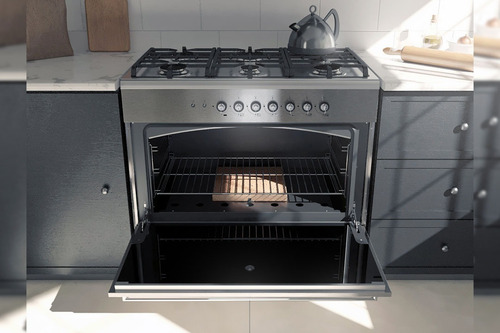 Imagen 5 de 10 de Cocina Gourmet Luxor Gas 900 Multigas 6 Hornallas Acero Inox