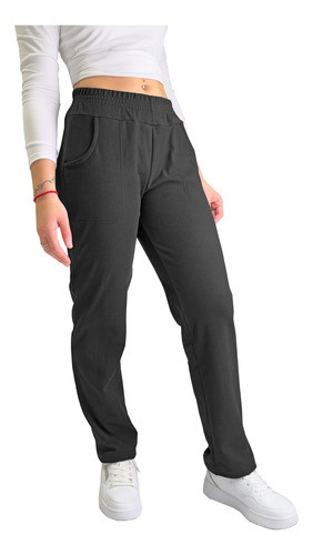 Jogging Recto Mujer Tiro Alto Abrigado Darlon Soft