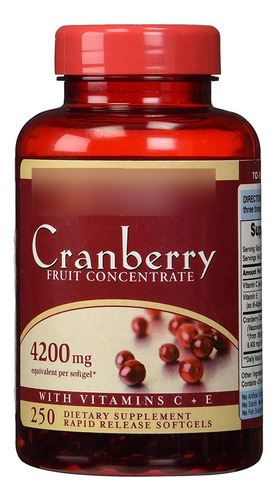 Cranberry 4200mg 250 Softgels, Puritan's Pride