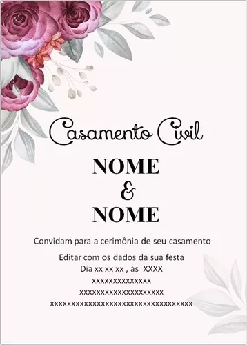 Convite de Casamento Floral Edite Online