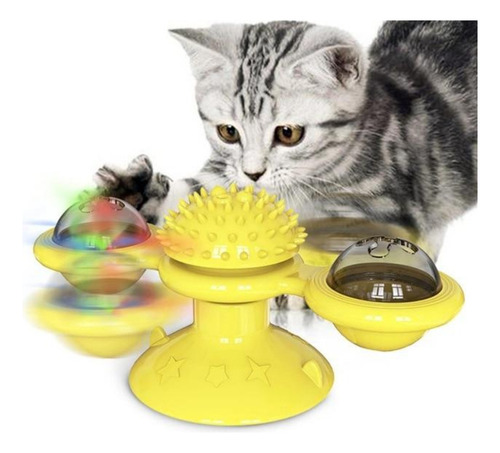Juguete Giratorio Interactivo Con Luz Para Gato Antiestres