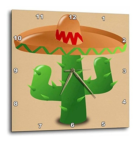 Florene Decorativos  Verde Cactus Con Tan Sombreo  Relojes D