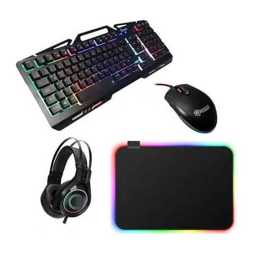 Ltc Combo 4 En 1 Quasad  Mouse Pad Teclado Mouse Audifonos 