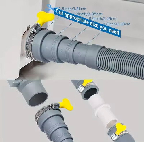 Kit Universal De Manguera De Drenaje Para Lavadora 2.5m
