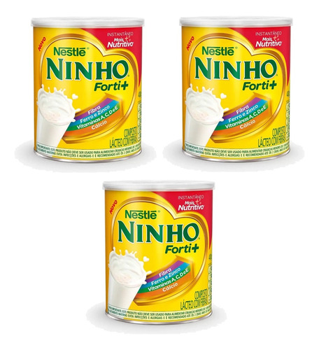 Nestlé leite ninho instantâneo nutritivo em lata kit 3