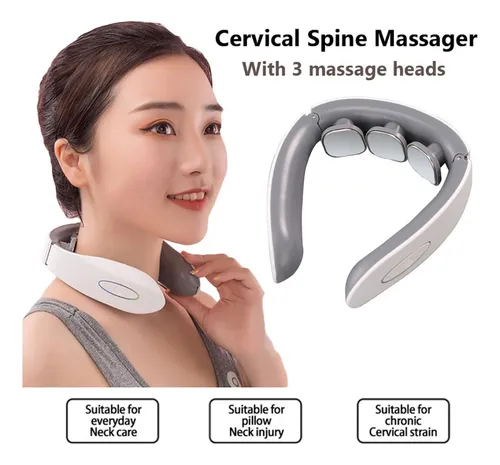 Masajeador De Cuello Eléctrico Cervical Electromagnético Blanco