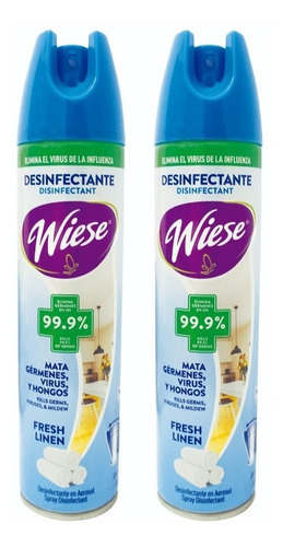 2 Desinfectantes Aerosol Spray Antibacterial Wiese Virus