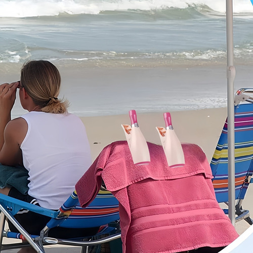 4 Clips De Playa Decorativos Con Forma De Botella