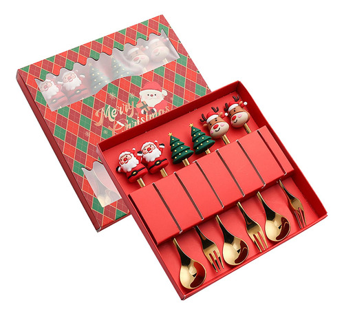 3 Juego De Tenedores De Cucharas De Navidad De 6 Estilo C