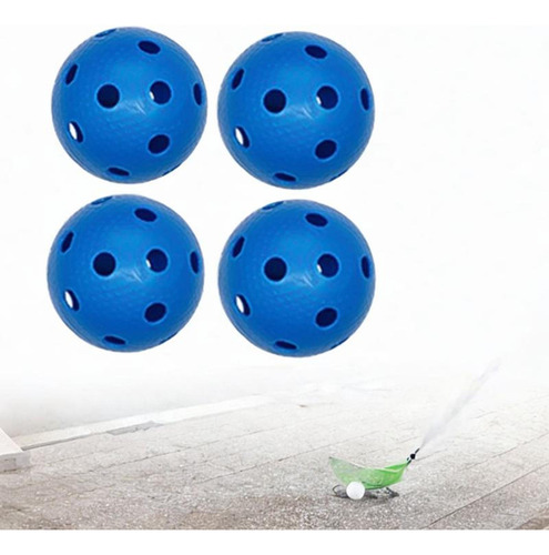 4 Bolas De Floorball Unihockey, Ligeras, 26 Agujeros, Azul