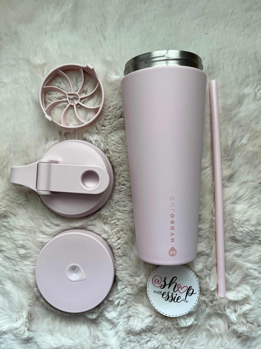 Vaso Shaker Dos Tapas Hydrojug Rosa