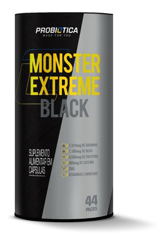 Monster Extreme Black 44 Packs Nova Fórmula - Probiótica