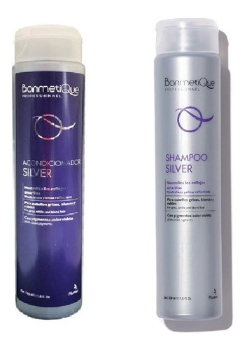 Shampoo +  Acondicionador Silver 350 Ml  C/u Bonmetique