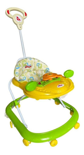 Andador D'bebé Play con sonido y barra de empuje color verde