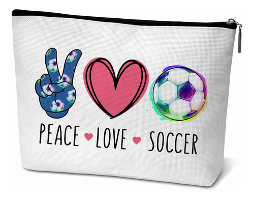 Ondtom Bolsa De Maquillaje Deportiva, Paz Amor Futbol, Paz A