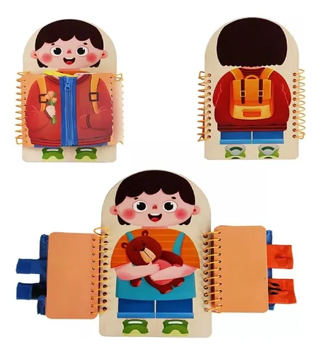 Tablero Montessori Para Aprendizaje Habilidad De Vestimenta