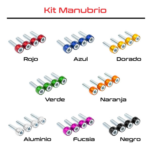 Kit 4 Arandelas Copa 8mm + Allen Manubrio Moto Klx 300 Verde Verde