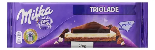 Triolade Chocolate ao Leite e Branco com Cacau Milka Triolade Pacote 280g ...