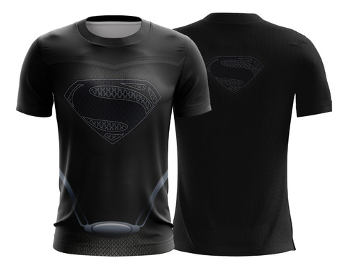 Kit 2 Camisetas Mulher Maravilha E Super Homem Preto Casal